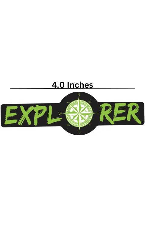 Explorer Universal Sticker | Printed In Premium Gloss Vinyl With FPF(Fade Protection Film), Water Proof, Precut Sticker, Pack Of 1